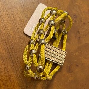 Elegant Yellow and Gold Braided Bracelet